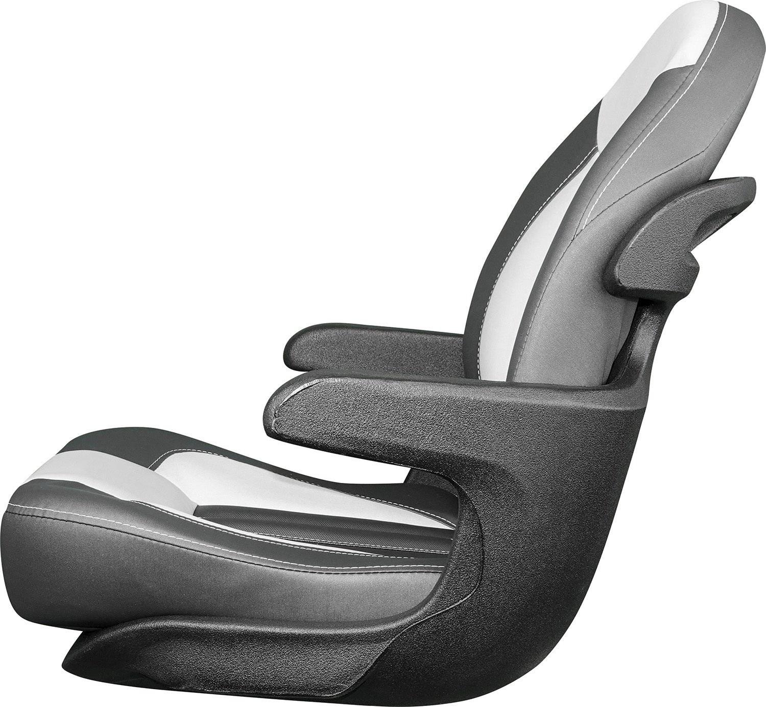 Tempress ProBax Captain’s Series Turning Boat Seat w/ Arms (Model 68352, Charcoal and Gray) right side view