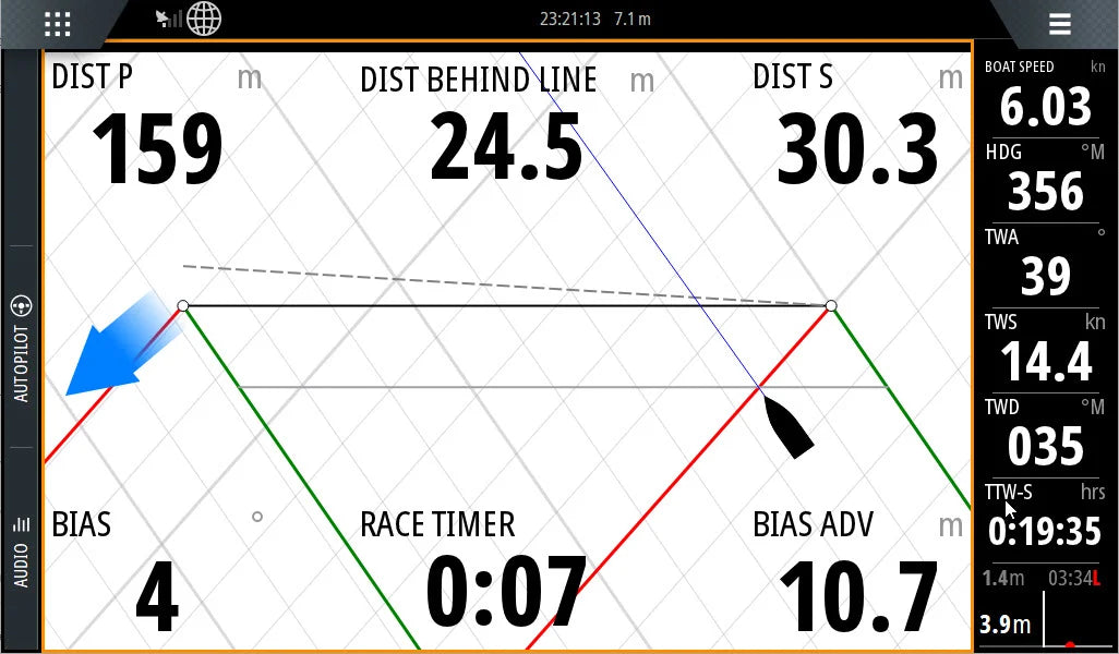 Suncoast Marine and Auto offers BG Zeus™ 3S 9 - 9 inch Multi-Function Sailing Display (000-15408-001) Startline view for racing